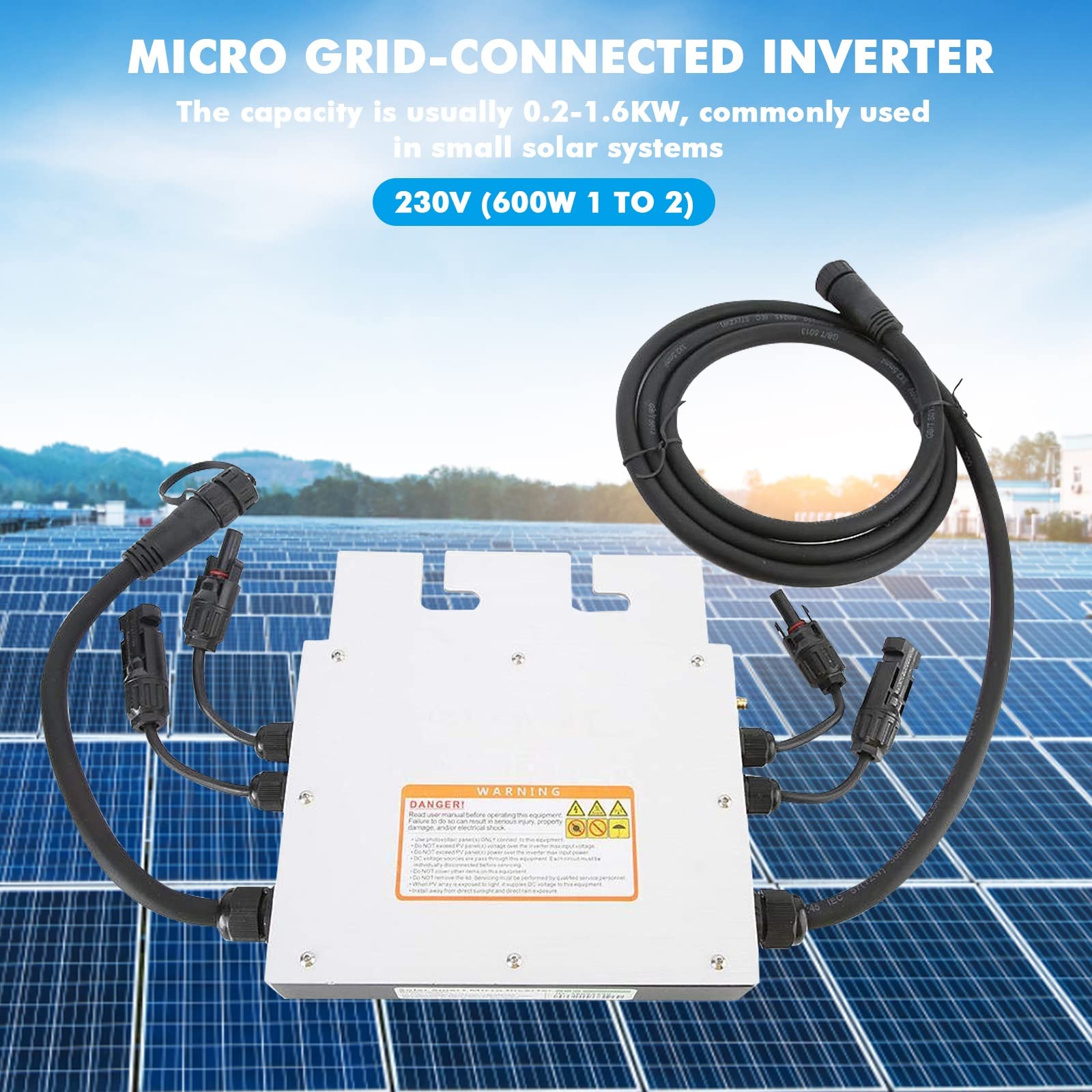 Le convertisseur solaire micro-ondulateur Bluesun SG600 avec surveillance Wifi, imperméable, 120 V 230 V, 600 W avec protection multiple.